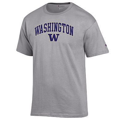Men's Champion® Heather Gray Washington Huskies Arch Over Logo T-Shirt