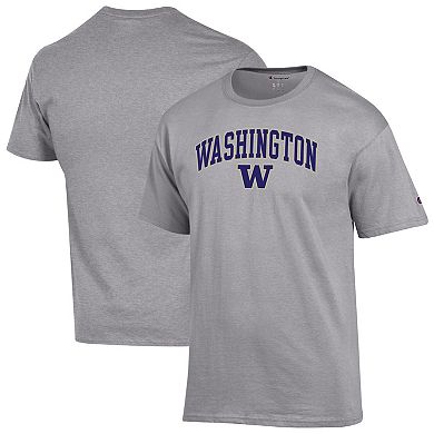 Men's Champion® Heather Gray Washington Huskies Arch Over Logo T-Shirt