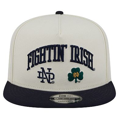 Men's New Era White Notre Dame Fighting Irish Collegiate 9FIFTY A-Frame Snapback Hat