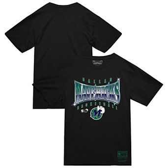 Men's Mitchell & Ness Black Dallas Mavericks Worldwide Collection Glow Up T-Shirt