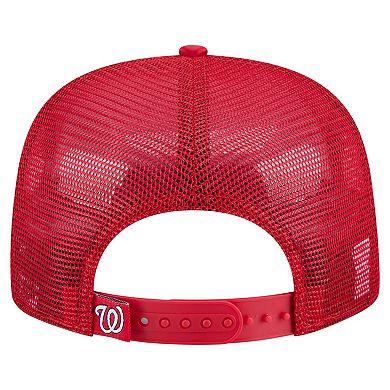 Men's New Era Red Washington Nationals Retro Satin Script Golfer Adjustable Hat