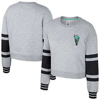 Unisex Fanatics Stadium Essentials Heather Gray New York Liberty Cropped Pullover Sweatshirt