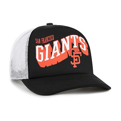 Men's '47 Black San Francisco Giants Meander Foam Trucker Snapback Hat