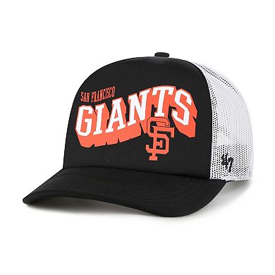 Men's '47 Black San Francisco Giants Meander Foam Trucker Snapback Hat