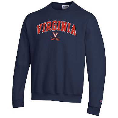 Men's Champion® Navy Virginia Cavaliers Arch Over Logo Pullover Sweatshirt