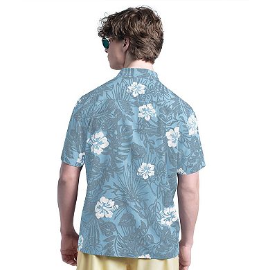 Men's Margaritaville Blue Atlanta Braves Palm Shade Party Button-Up Shirt