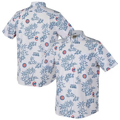 Men's Reyn Spooner White Chicago Cubs Kekai Performance Button-Up Top