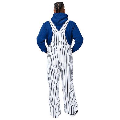 Men's FOCO White Chicago Cubs Pinstripe Bib Overalls