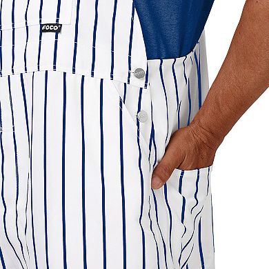Men's FOCO White Chicago Cubs Pinstripe Bib Overalls
