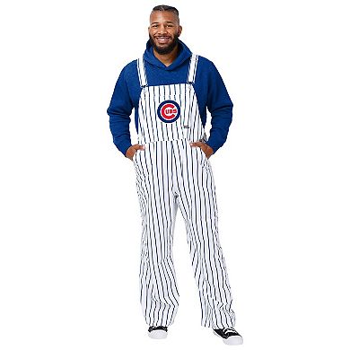 Men's FOCO White Chicago Cubs Pinstripe Bib Overalls
