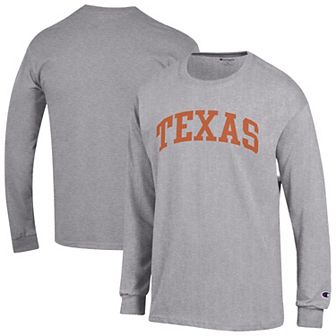 Men's Champion Heather Gray Texas Longhorns Basic Arch Long Sleeve T-Shirt