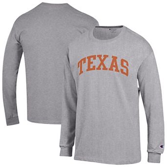 Men's Champion Heather Gray Texas Longhorns Basic Arch Long Sleeve T-Shirt
