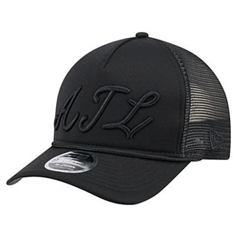Men's New Era Black Atlanta Braves City Initial 9FORTY A-Frame M-Crown Adjustable Trucker Hat