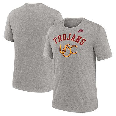 Men's Nike Heather Gray USC Trojans Legacy Arch Tri-Blend T-Shirt