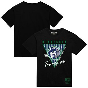 Men's Mitchell & Ness Black Minnesota Timberwolves Worldwide Collection Tri-Logo T-Shirt