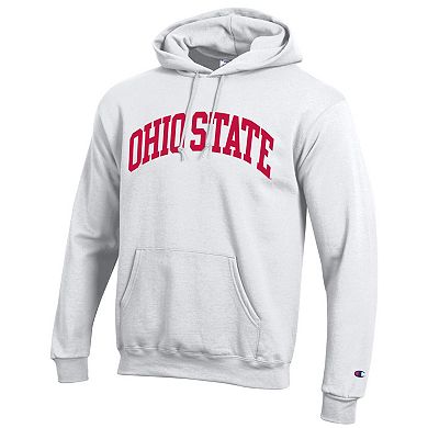 Men's Champion White Ohio State Buckeyes Basic Arch Fleece Pullover Hoodie
