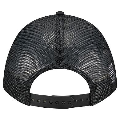 Men's New Era Black Texas Rangers City Initial 9FORTY A-Frame M-Crown Adjustable Trucker Hat