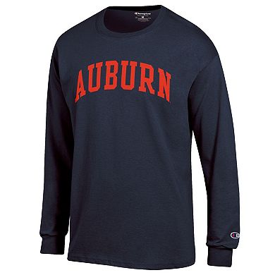 Men's Champion Navy Auburn Tigers Basic Arch Long Sleeve T-Shirt