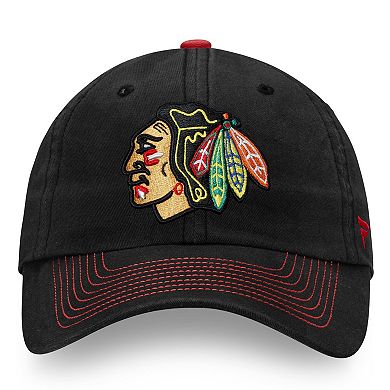 Men's Fanatics Black Chicago Blackhawks Iconic II Fundamental Adjustable Hat