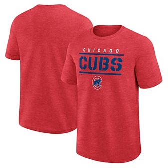 Men's Fanatics Heather Red Chicago Cubs Top Notch T-Shirt