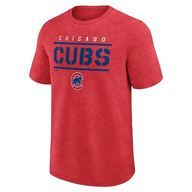 Men's Logo Athletic Heather Red Chicago Cubs Top Notch T-Shirt