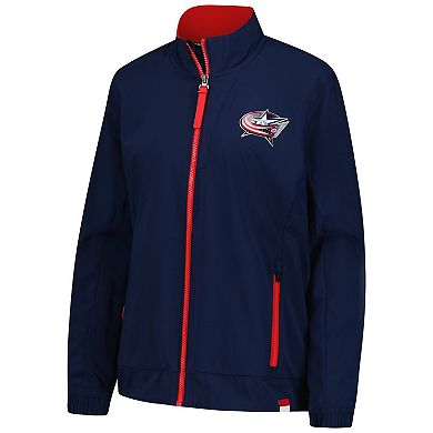 Women's Fanatics Navy Columbus Blue Jackets Authentic Pro Rink Coaches Full-Zip Jacket