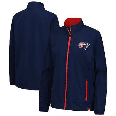 Women's Fanatics Navy Columbus Blue Jackets Authentic Pro Rink Coaches Full-Zip Jacket