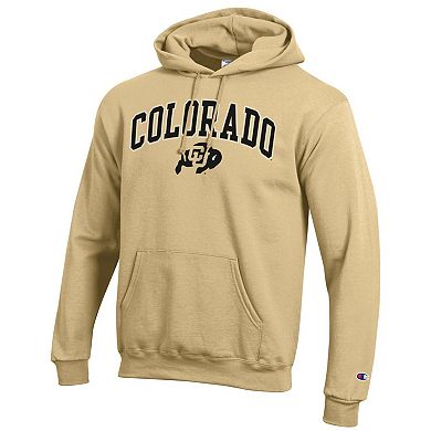 Men's Champion® Vegas Gold Colorado Buffaloes Arched Logo Fleece Pullover Hoodie