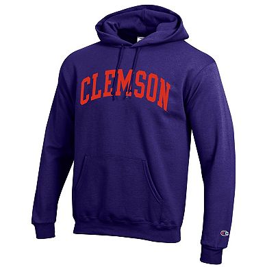 Men's Champion Purple Clemson Tigers Basic Arch Fleece Pullover Hoodie