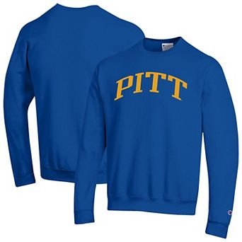 Men's Champion Royal Pitt Panthers Basic Arch Fleece Pullover Sweatshirt