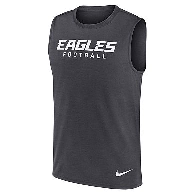 Men's Nike Gray Philadelphia Eagles Primetime Legend Performance Muscle Tank Top