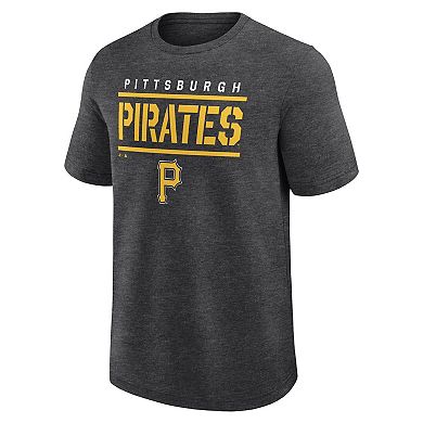 Men's Logo Athletic Heather Charcoal Pittsburgh Pirates Top Notch T-Shirt