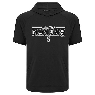 Men's Levelwear Black Seattle Mariners Phase Vanguard Hoodie T-Shirt