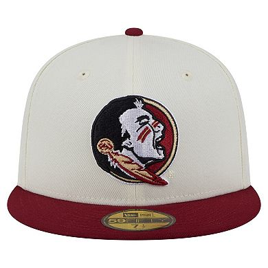 Men's New Era Cream Florida State Seminoles Chrome 59FIFTY Fitted Hat