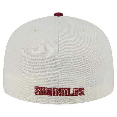 Men's New Era Cream Florida State Seminoles Chrome 59FIFTY Fitted Hat