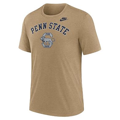 Men's Nike Heather Light Brown Penn State Nittany Lions Legacy Arch Tri-Blend T-Shirt