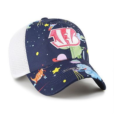 Youth '47 Navy Cincinnati Bengals Space Dino Adjustable Trucker Hat
