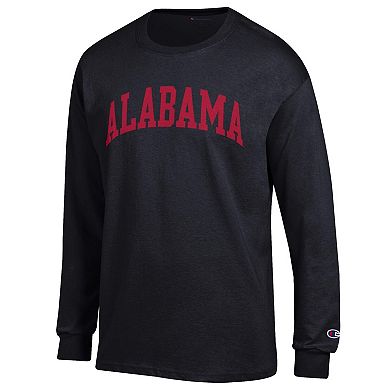 Men's Champion Black Alabama Crimson Tide Basic Arch Long Sleeve T-Shirt