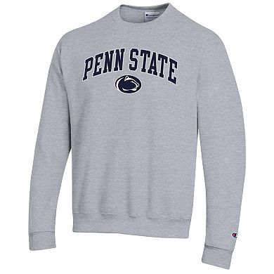 Men's Champion® Heather Gray Penn State Nittany Lions Arch Over Logo Pullover Sweatshirt