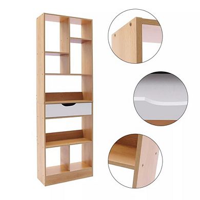 Wooden Bookshelf Storage Organizer 8 Shelves Cube