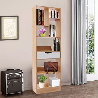 Wooden Bookshelf Storage Organizer 8 Shelves Cube