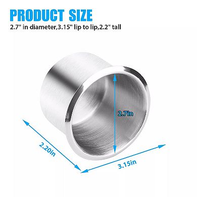 Universal Stainless Steel Cup Drink Holders 2 Pcs