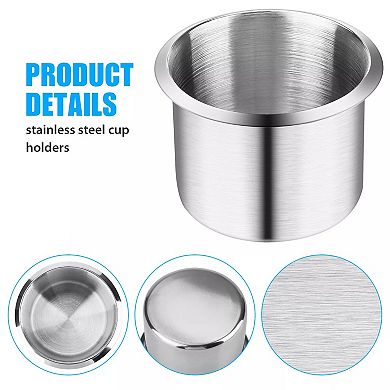 Universal Stainless Steel Cup Drink Holders 2 Pcs