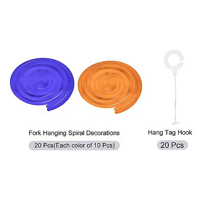 20 Pcs Party Hanging Swirls Double Strips Streamer Ceiling Decorations with Hang Tag Hook