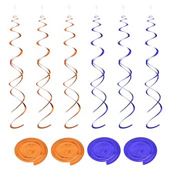 20 pc Party Hanging Swirls Double Strips Streamer Ceiling Decorations with Hang Tag Hook