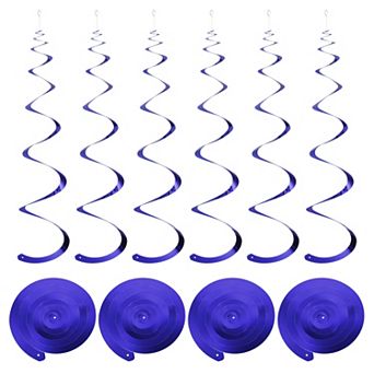 18 pc Party Hanging Swirls Single Strip Hanging Decorations 27.6" Foil Swirling Hanging Streamers