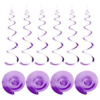 18 pc Party Hanging Swirls Single Strip Hanging Decorations 27.6" Foil Swirling Hanging Streamers