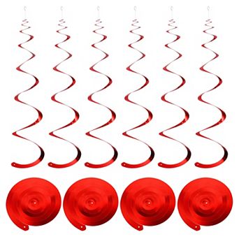 18 pc Party Hanging Swirls Single Strip Hanging Decorations 27.6" Foil Swirling Hanging Streamers
