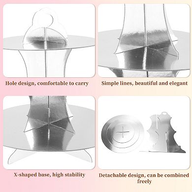 2 Pcs Cupcake Stand, 3-Tier Round Cupcake Stand Tower, Cardboard Dessert Cup Cake Stand Tower