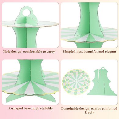2 Pcs Cupcake Stand, 3-Tier Cupcake Stand Tower, Cardboard Dessert Cup Cake Stand Tower for Party